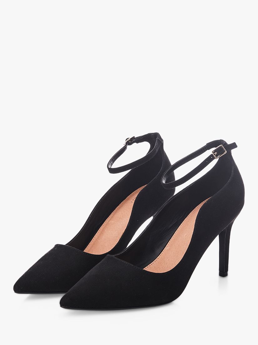 Buy Moda in Pelle Cristel Suede Heel Sandals, Black Online at johnlewis.com