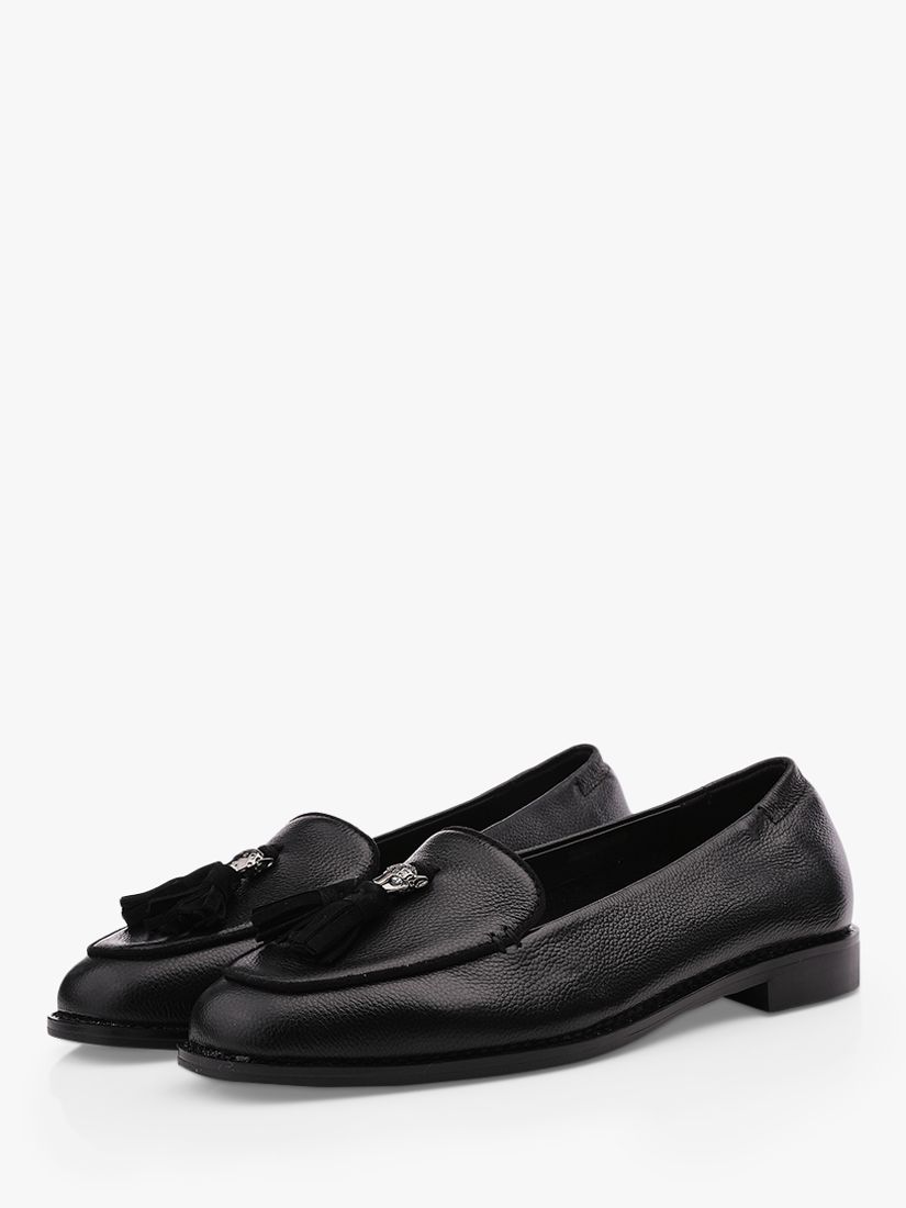 Moda in Pelle Emma Rose Leather Loafers, Black at John Lewis & Partners