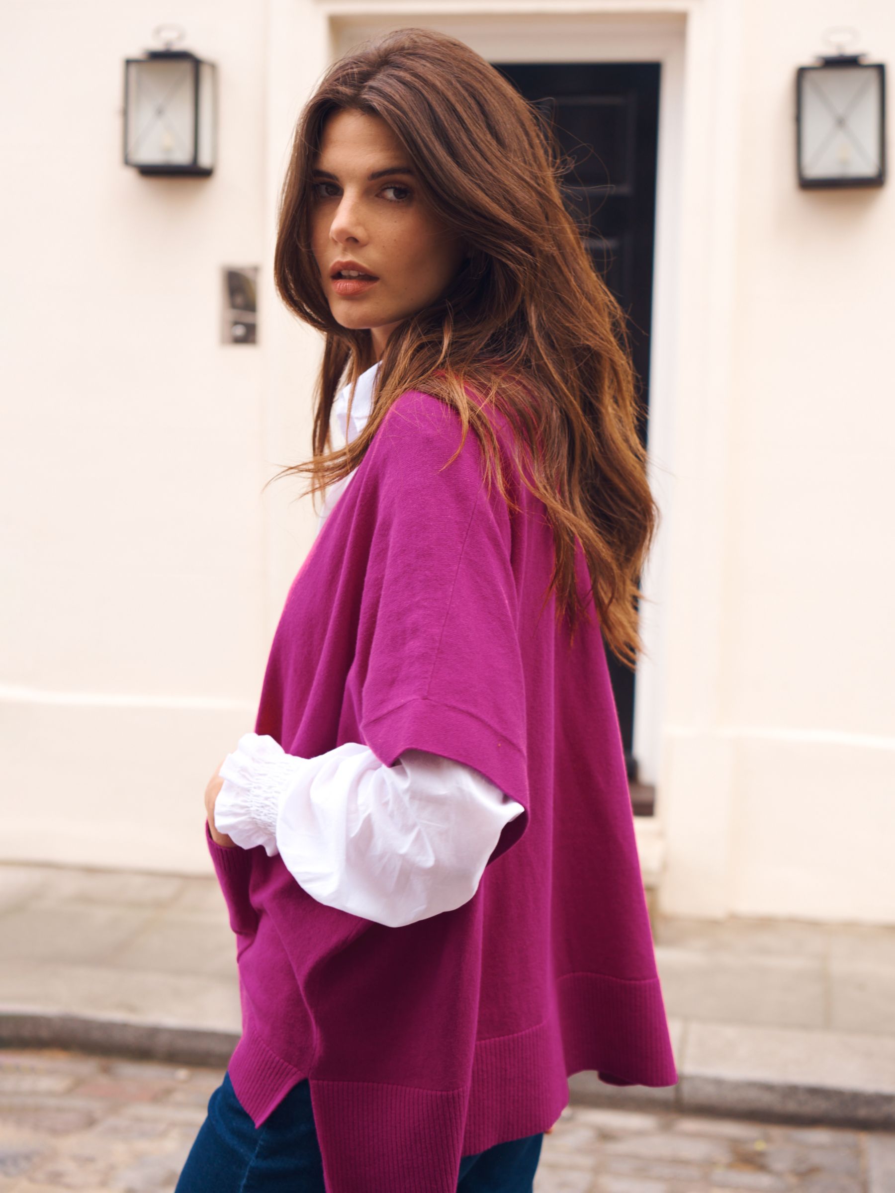 Buy NRBY Vanessa Poncho, Orchid Pink Online at johnlewis.com