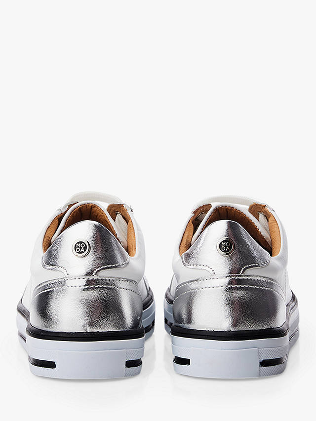 Moda in Pelle Amor Leather Trainers, White