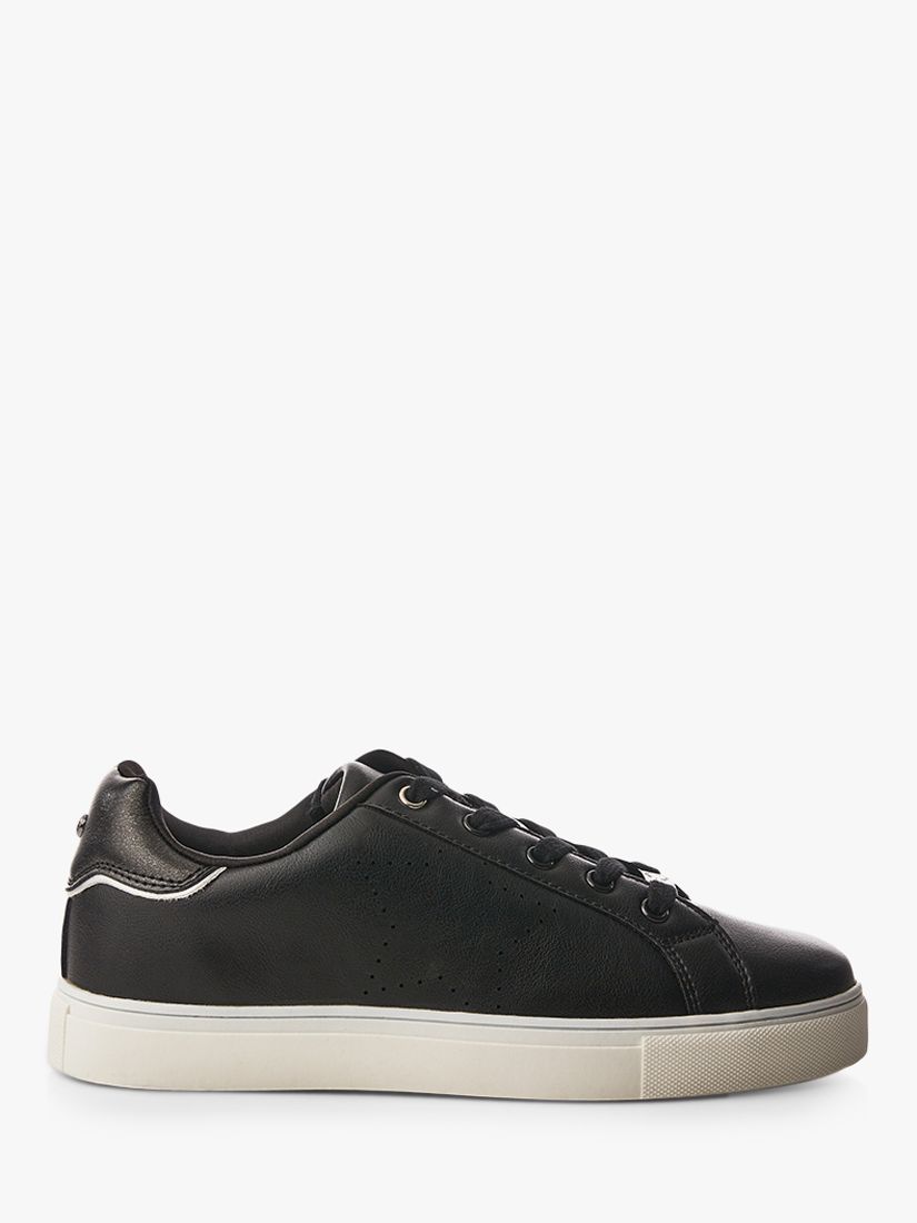 Moda in Pelle Acantha Perforated Star Trainers, Black at John Lewis ...