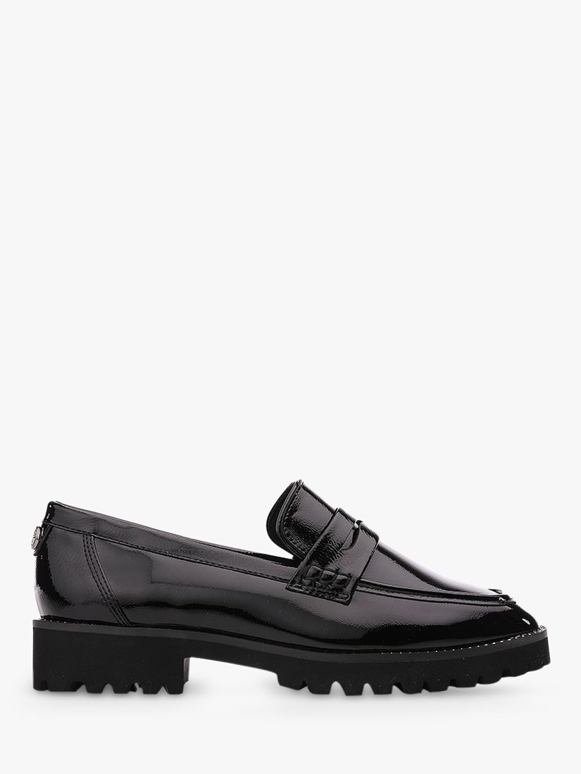 Moda in Pelle Calfie Patent Leather Loafers, Black at John Lewis & Partners
