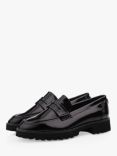 Moda in Pelle Calfie Patent Leather Loafers, Black, Black