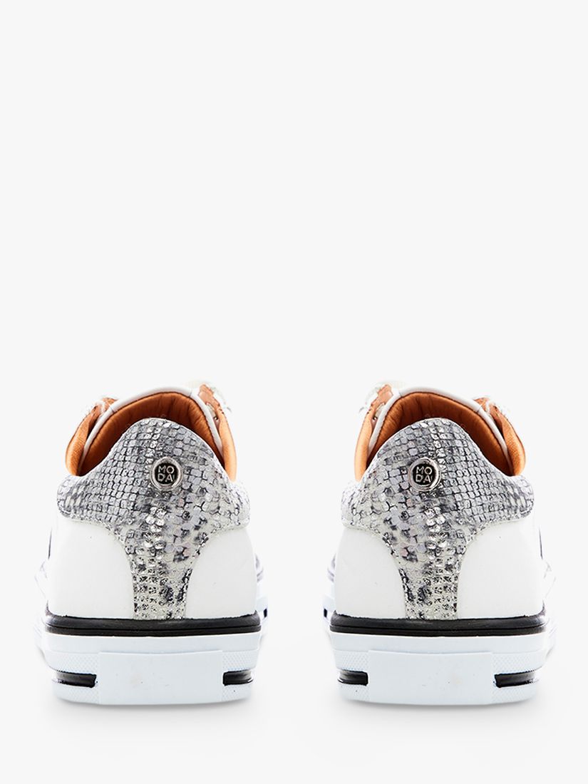 Buy Moda in Pelle Alberry Leather Trainers, White/Pewter Online at johnlewis.com