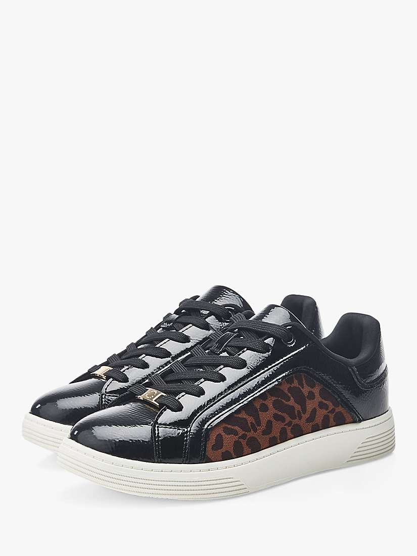 Buy Moda in Pelle Bearly Leather Trainers, Black/Leopard Online at johnlewis.com