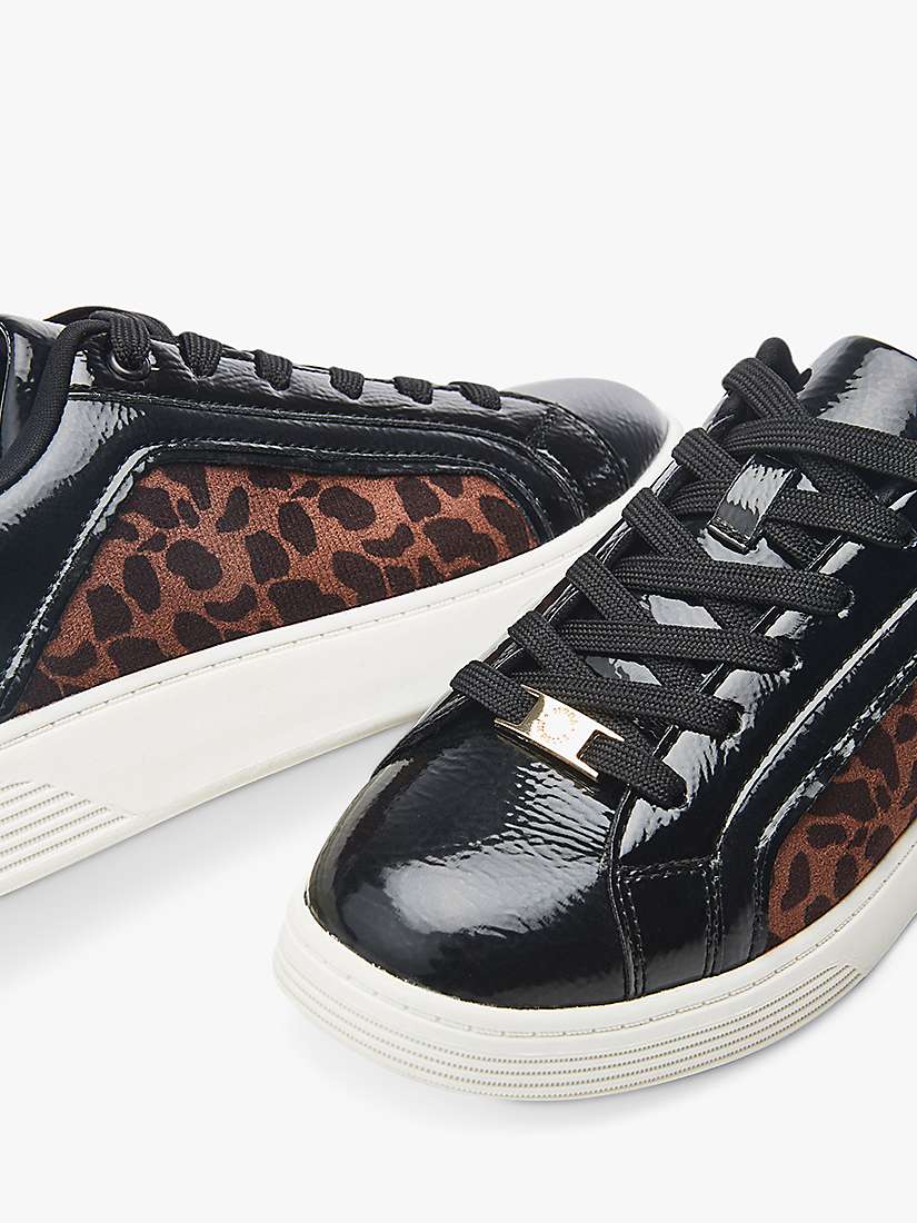 Buy Moda in Pelle Bearly Leather Trainers, Black/Leopard Online at johnlewis.com