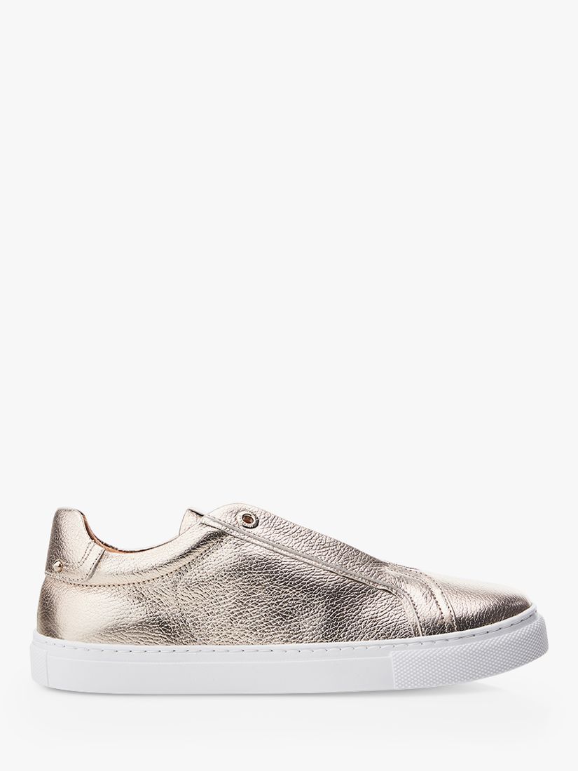 Moda in Pelle Bencina Leather Slip On Trainers, Gold at John Lewis ...