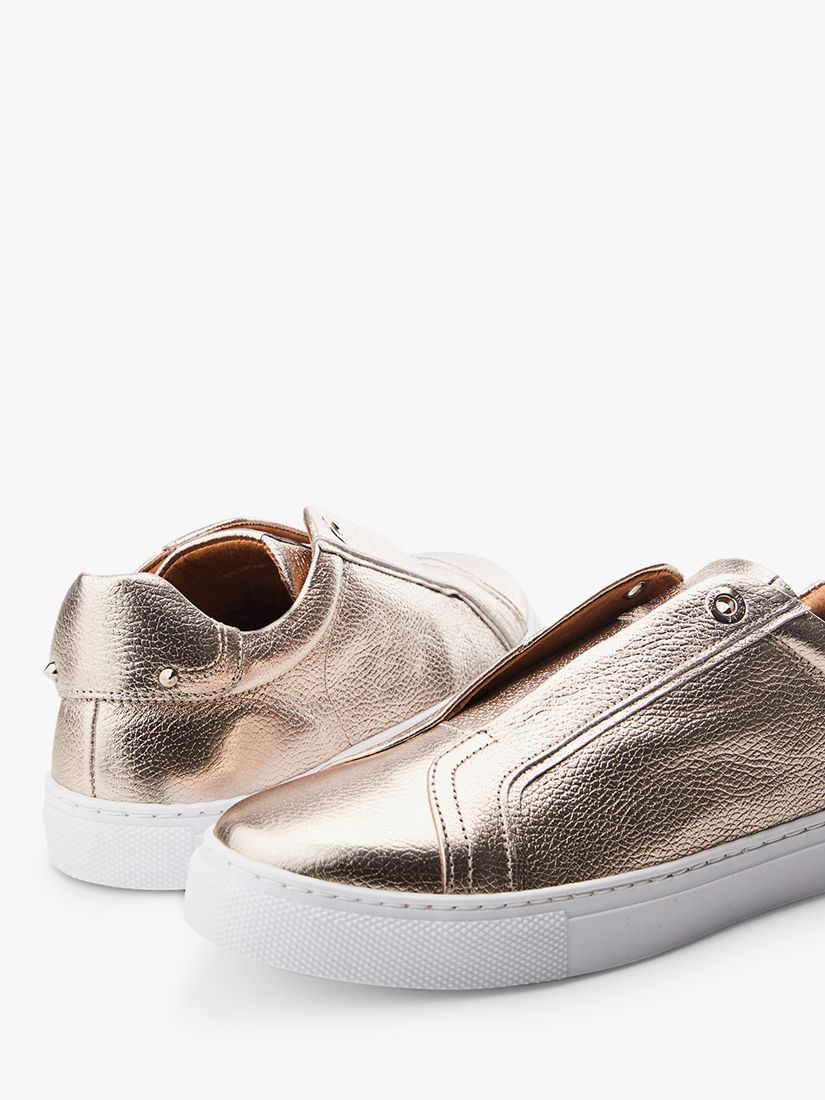 Moda in Pelle Bencina Leather Slip On Trainers, Gold at John Lewis ...