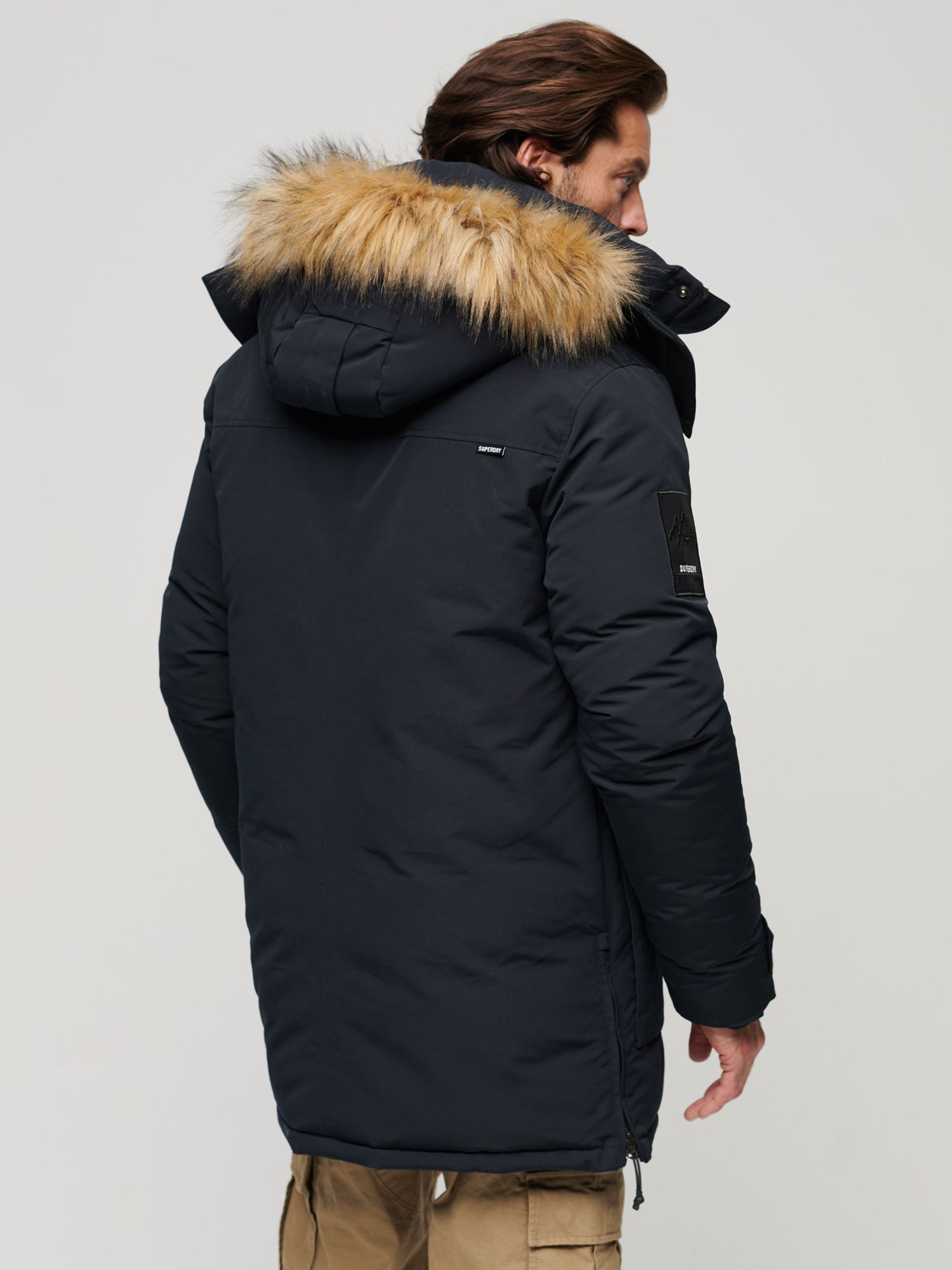 Superdry XPD Everest Faux Fur Hooded Parka, Eclipse Navy at John Lewis ...