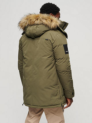 Superdry XPD Everest Faux Fur Hooded Parka, Washed Khaki