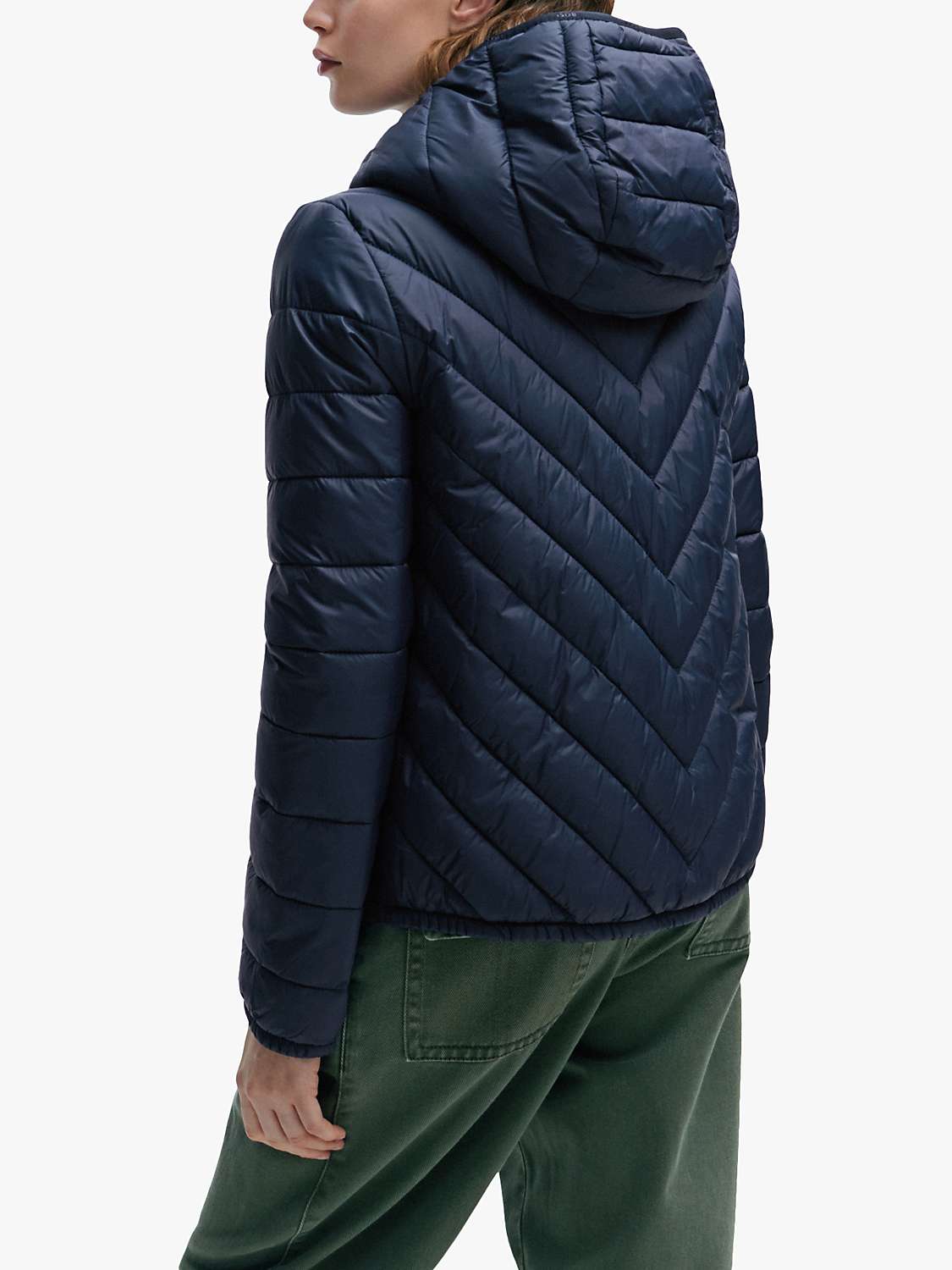 Buy BOSS Palatto Quilted Short Jacket, Navy Online at johnlewis.com