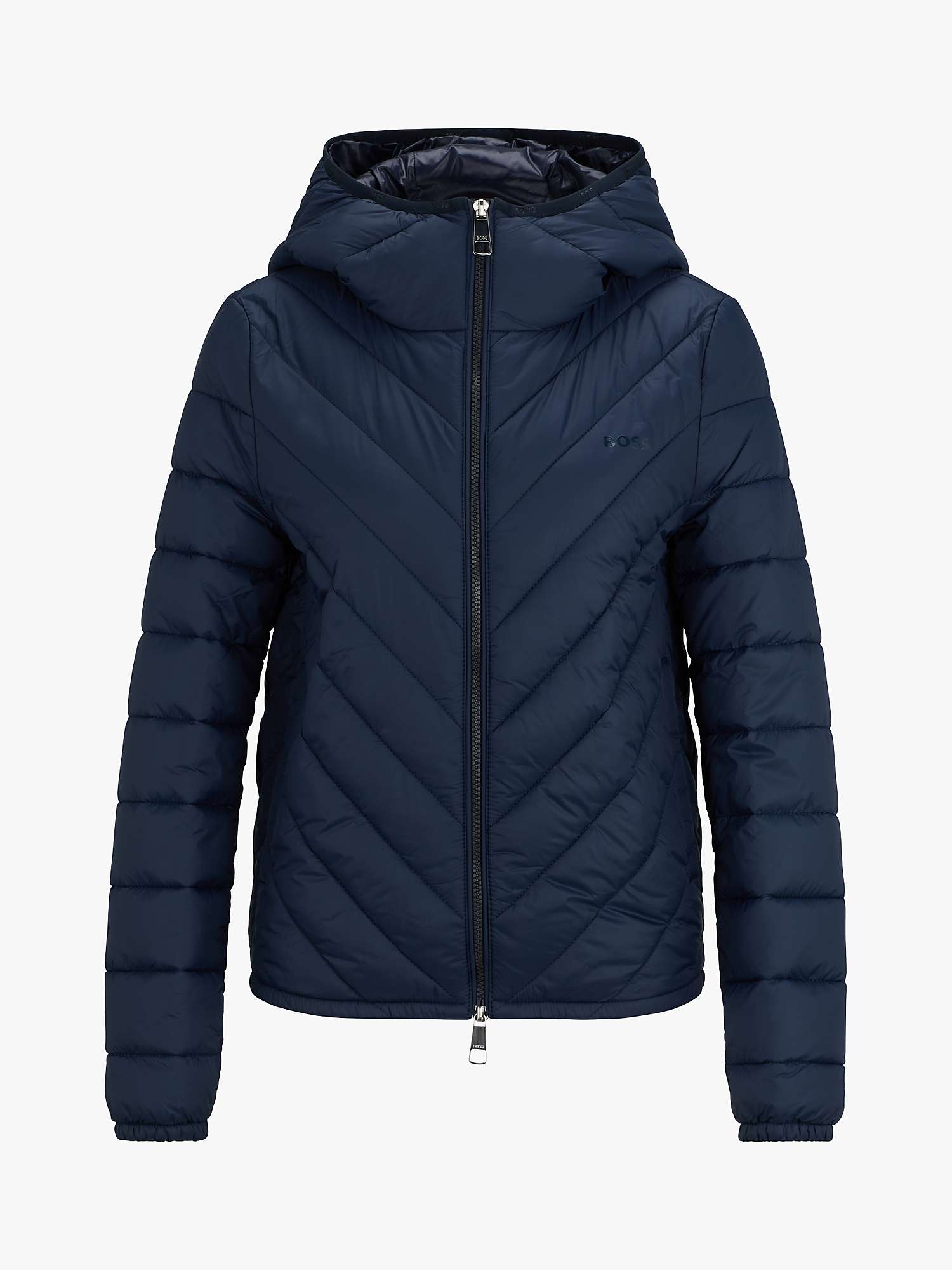 Buy BOSS Palatto Quilted Short Jacket, Navy Online at johnlewis.com