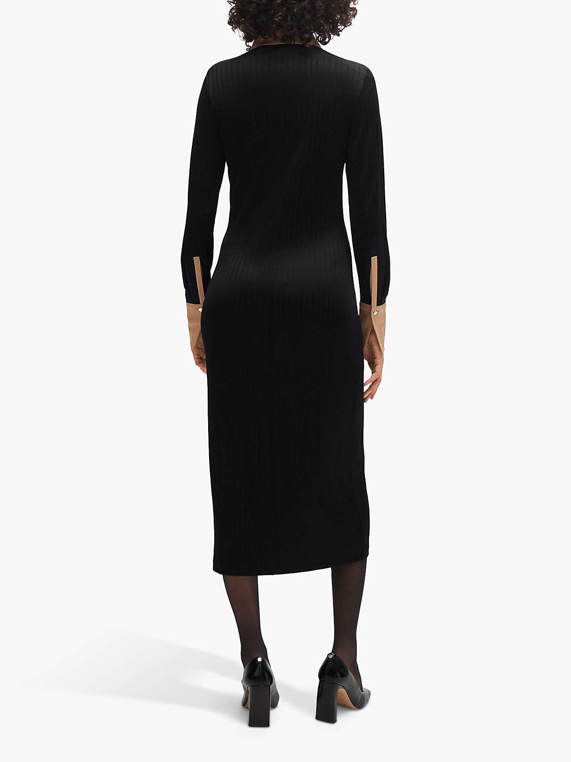 Buy BOSS Elanta 001 Jersey Midi Dress, Black Online at johnlewis.com