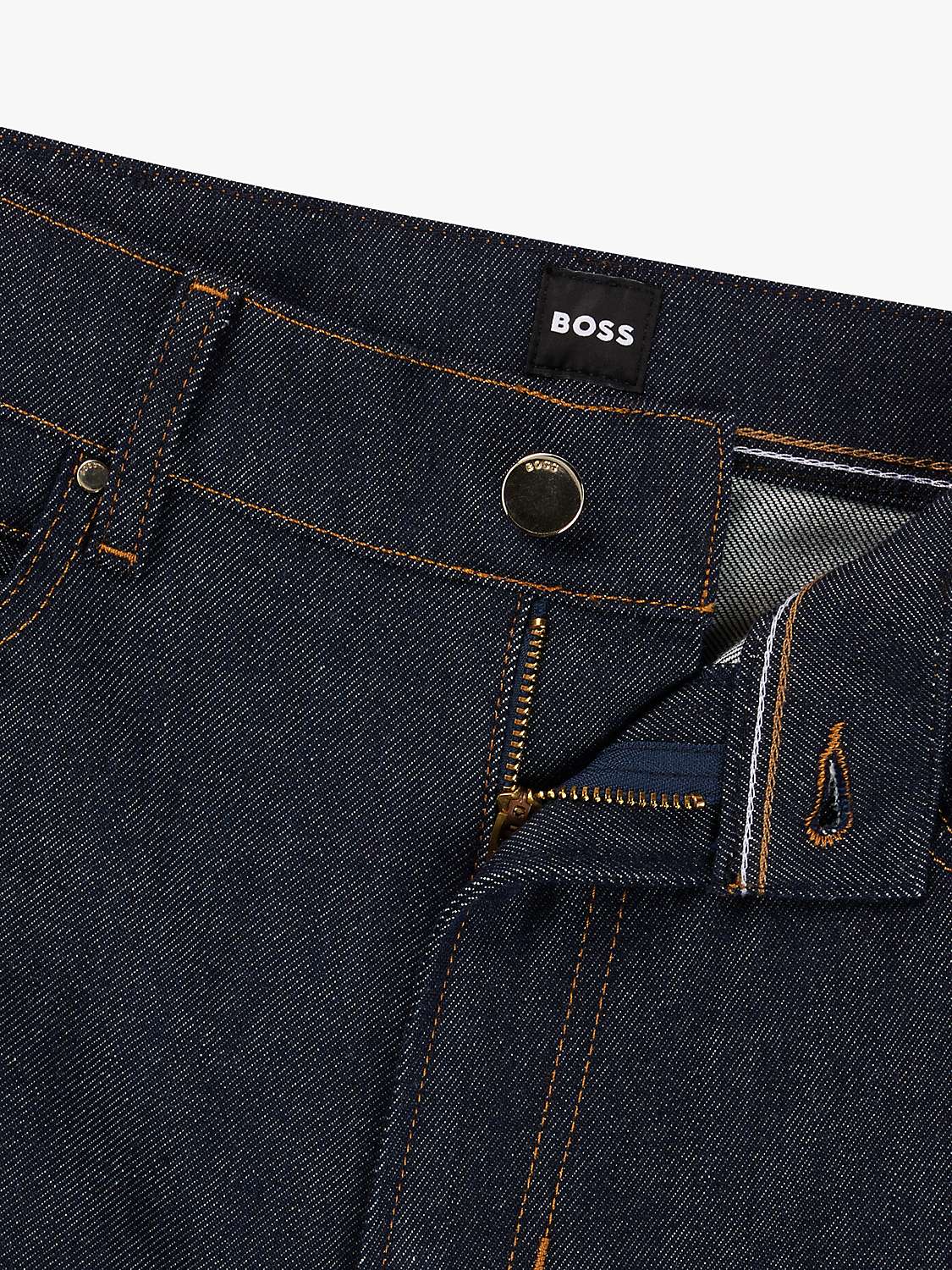 Buy BOSS Ada High Rise Straight Leg Jeans, Dark Blue Online at johnlewis.com