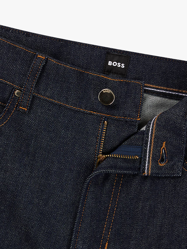 BOSS Ada High Rise Straight Leg Jeans, Dark Blue