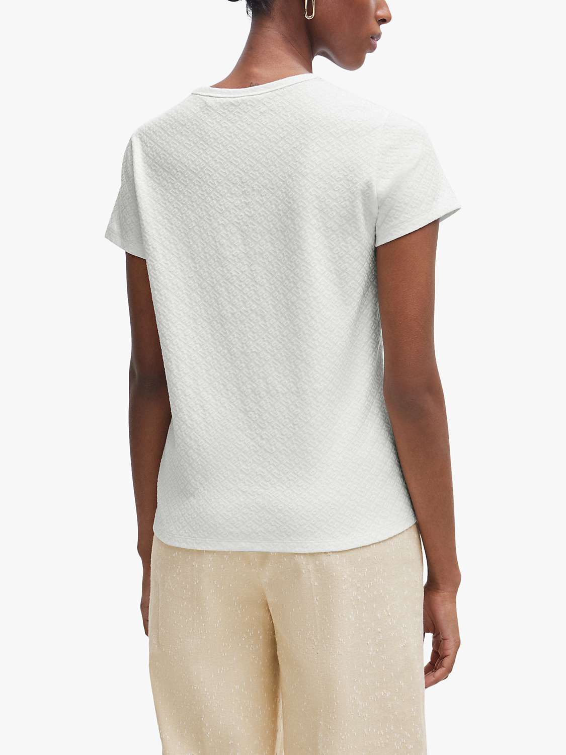 Buy HUGO BOSS Eventsy Cotton Blend T-shirt, Open White Online at johnlewis.com