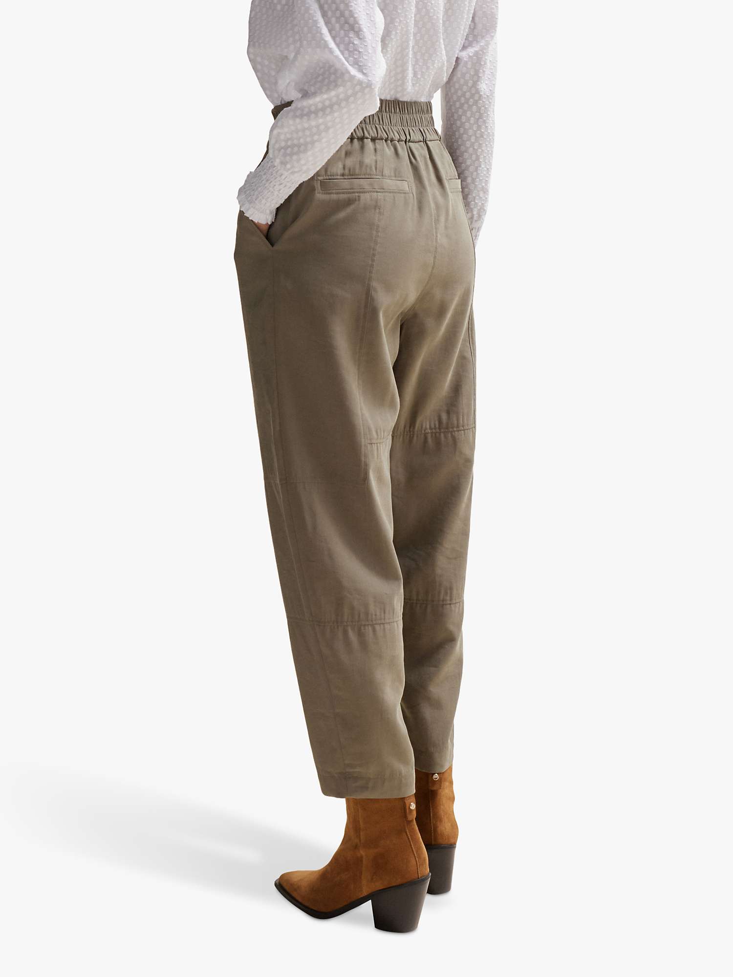 Buy BOSS Taiya Cropped Trousers, Open Grey Online at johnlewis.com