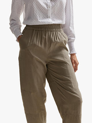 BOSS Taiya Cropped Trousers, Open Grey