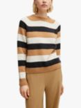 BOSS Febisani Wool Blend Stripe Jumper, Camel/Multi