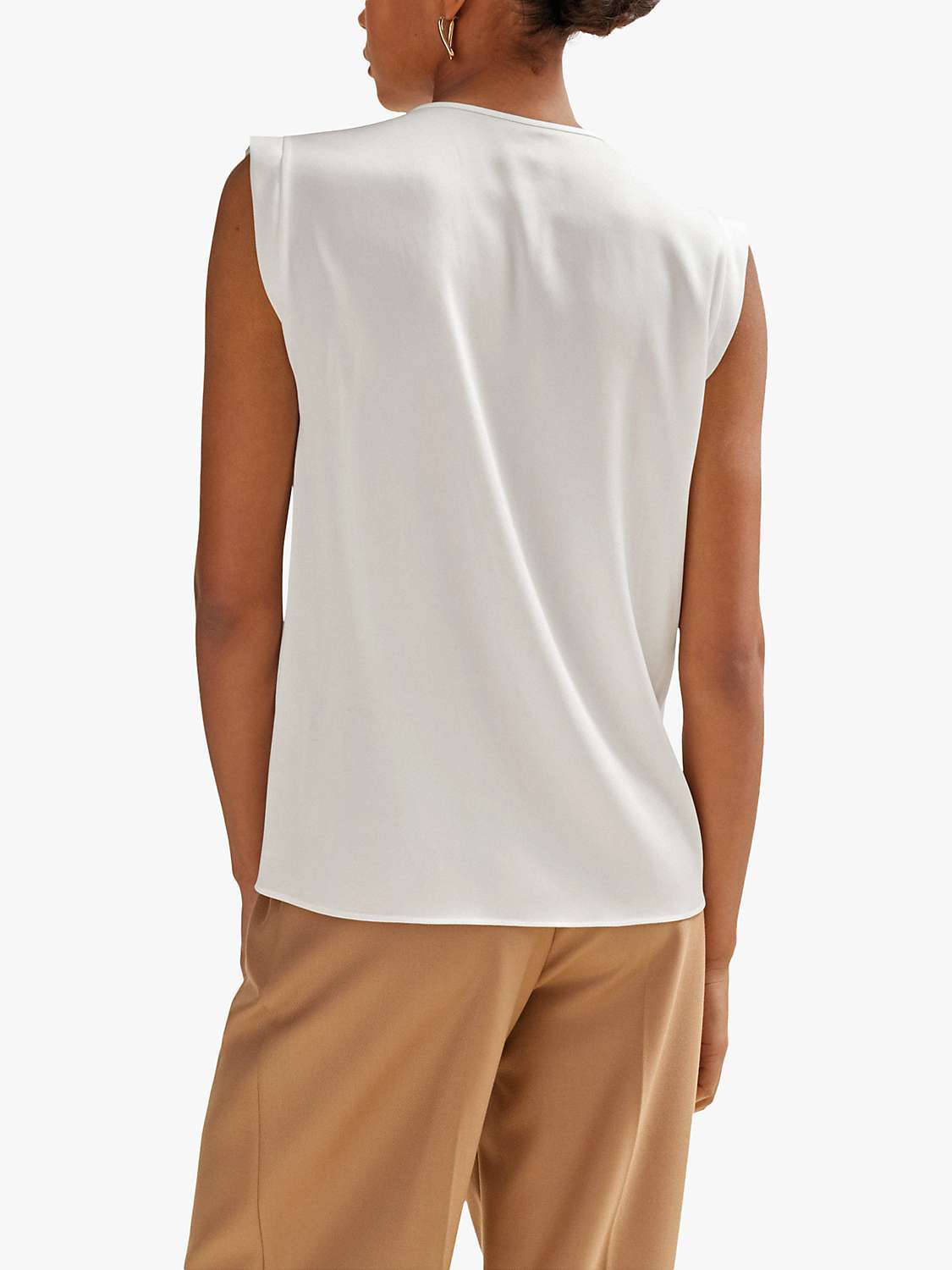 Buy BOSS Binalli Silk Blend Sleeveless Top, White Online at johnlewis.com