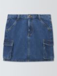 John Lewis Kids' Utility Denim Mini Skirt, Blue Denim