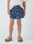 John Lewis Kids' Flower Embroidery Denim Shorts, Pink