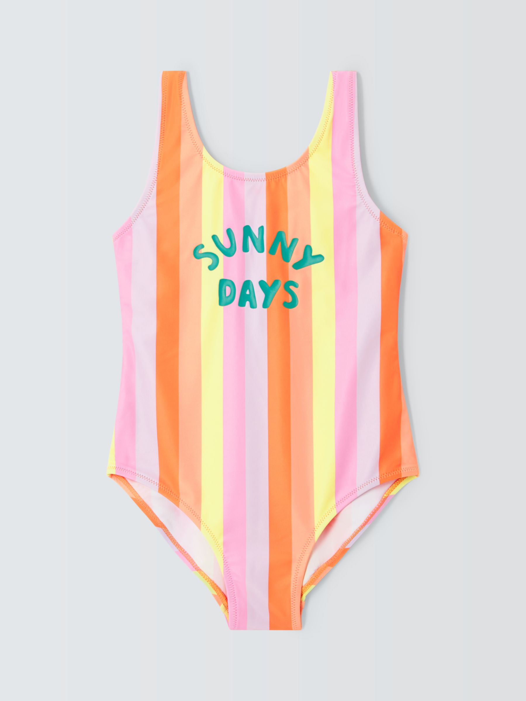 John Lewis ANYDAY Kids' Sunny Days Stripe Swimsuit, Multi, 7 years