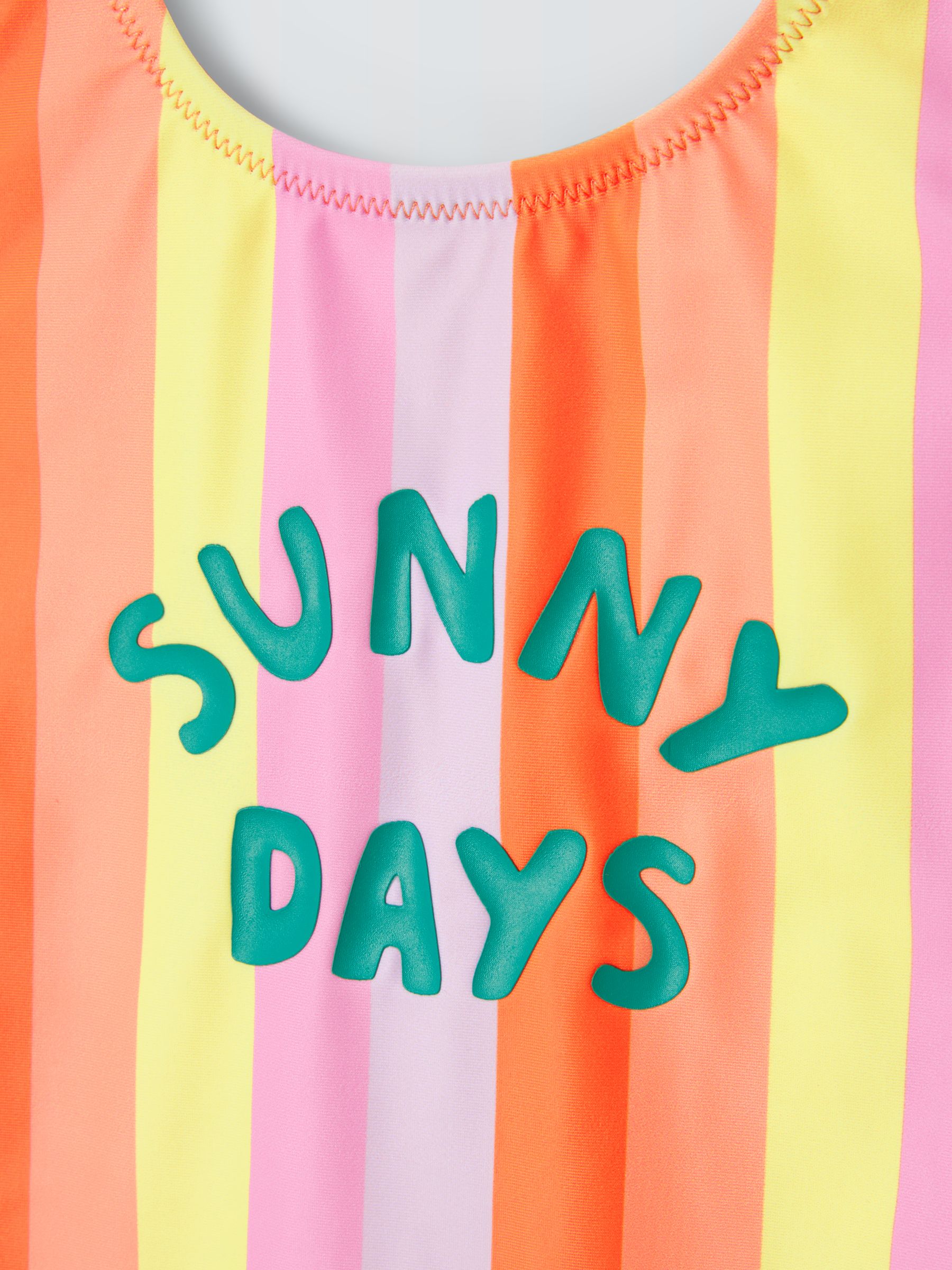 John Lewis ANYDAY Kids' Sunny Days Stripe Swimsuit, Multi, 7 years