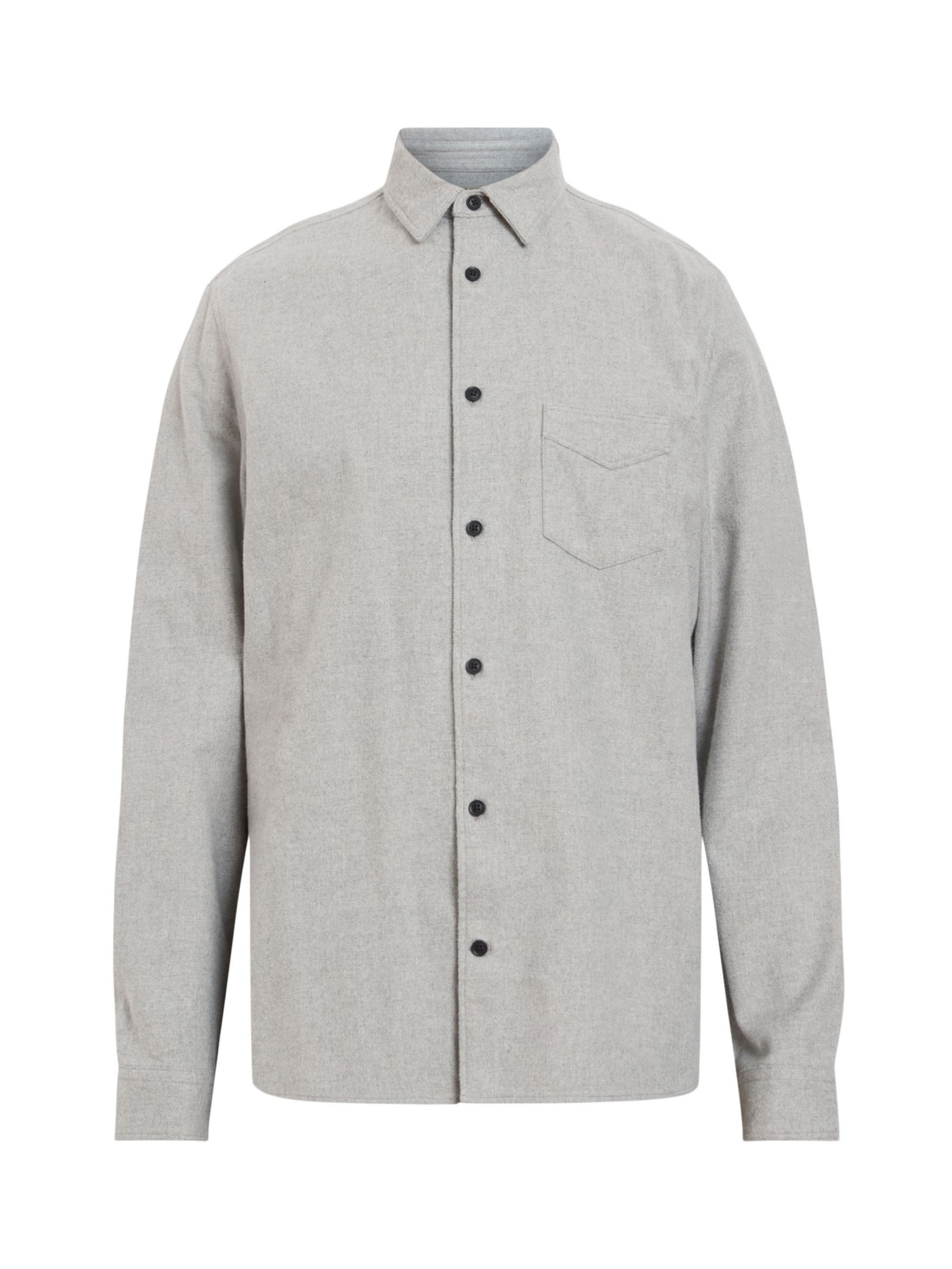 AllSaints Arden Long Sleeve Shirt, Grey at John Lewis & Partners