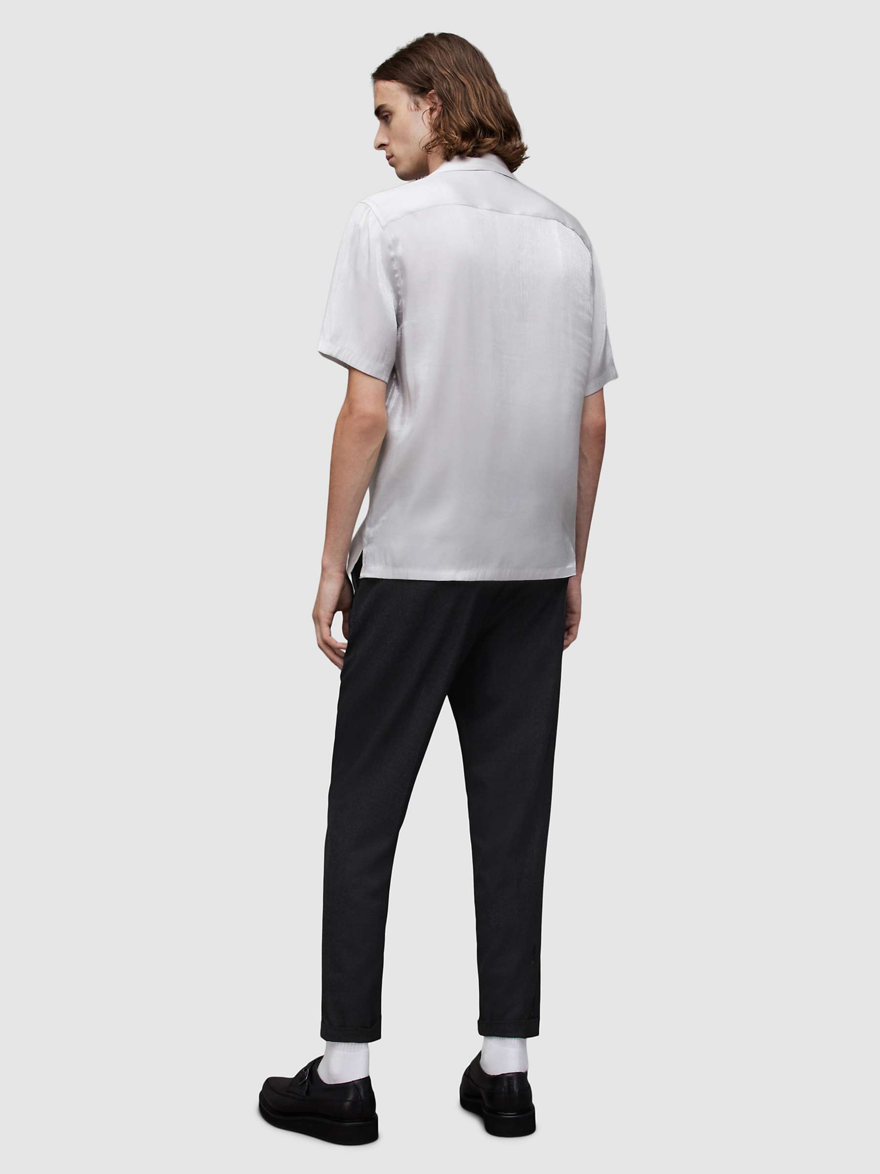 Buy AllSaints Leigh Wool Blend Tallis Trousers, Charcoal Grey Online at johnlewis.com