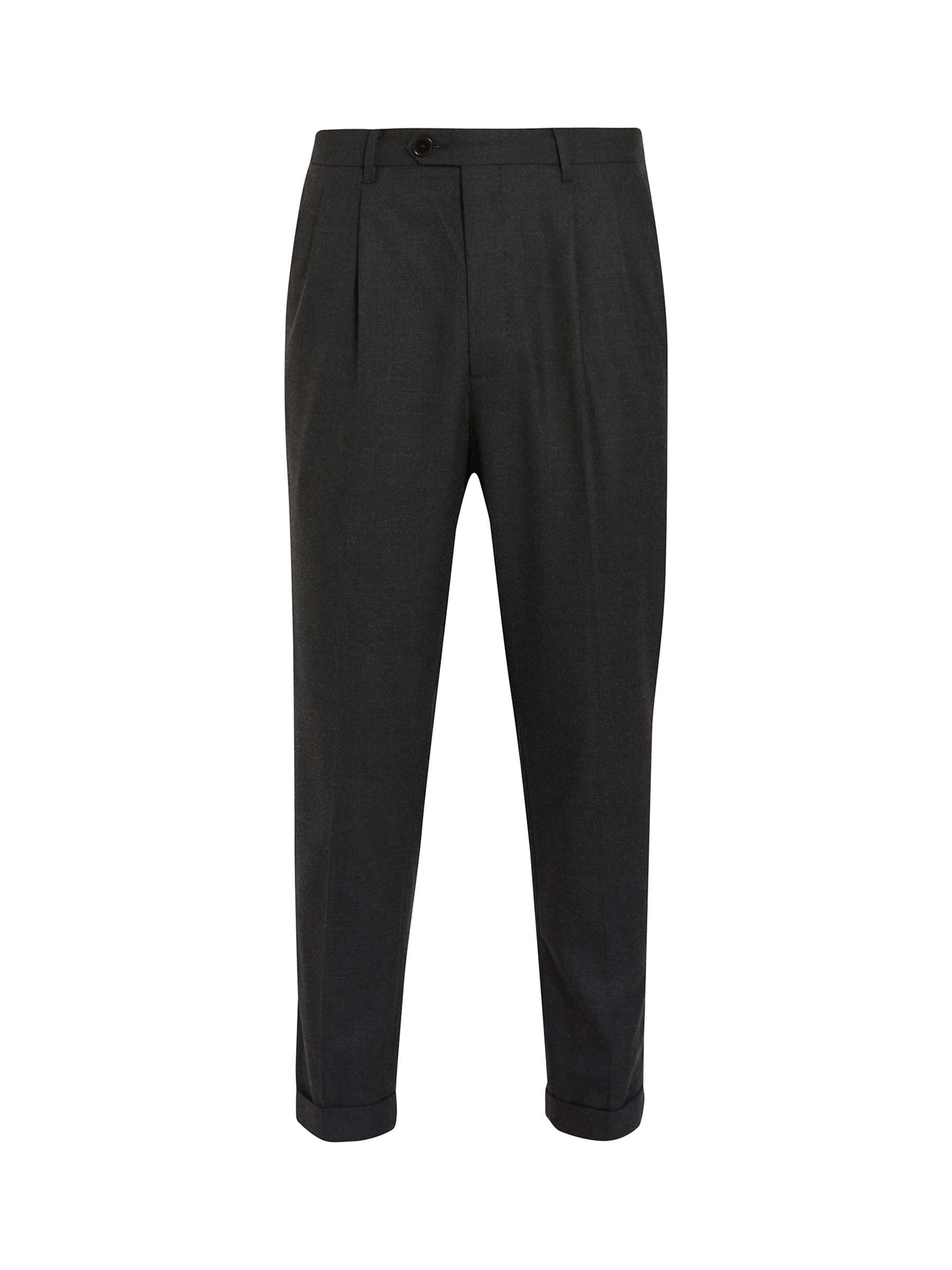 Buy AllSaints Leigh Wool Blend Tallis Trousers, Charcoal Grey Online at johnlewis.com