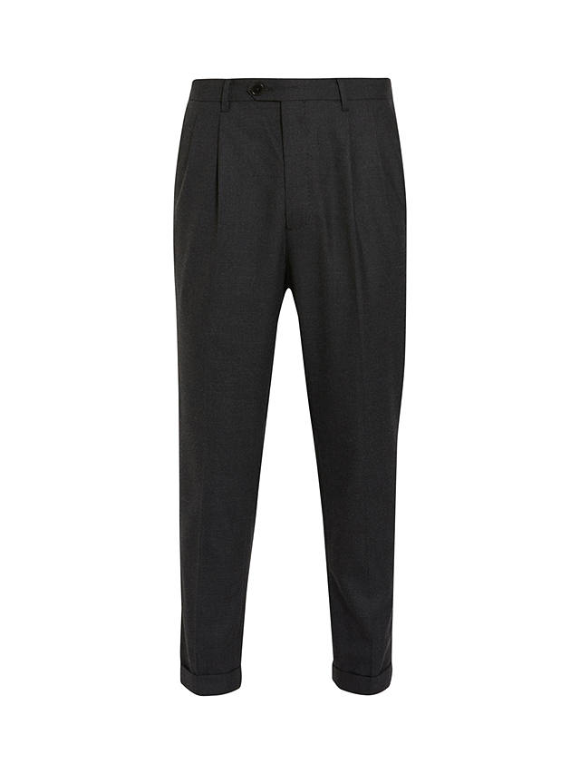 AllSaints Leigh Wool Blend Tallis Trousers, Charcoal Grey