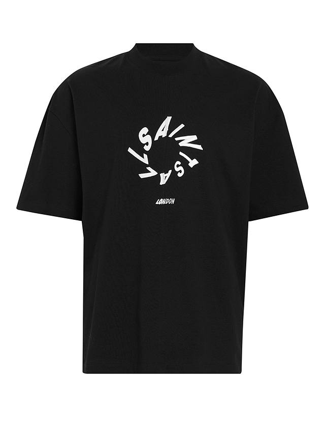 AllSaints Halo Organic Cotton Short Sleeve Crew T-Shirt, Jet Black