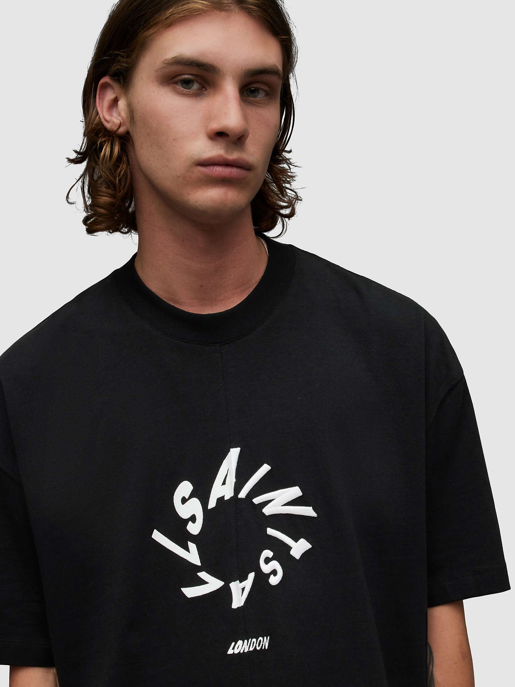 Buy AllSaints Halo Organic Cotton Short Sleeve Crew T-Shirt Online at johnlewis.com