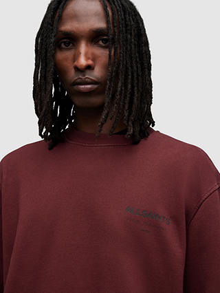 AllSaints Underground Crew Neck Sweatshirt, Mars Red