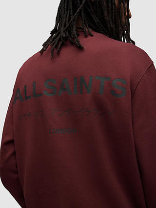 AllSaints Underground Crew Neck Sweatshirt, Mars Red