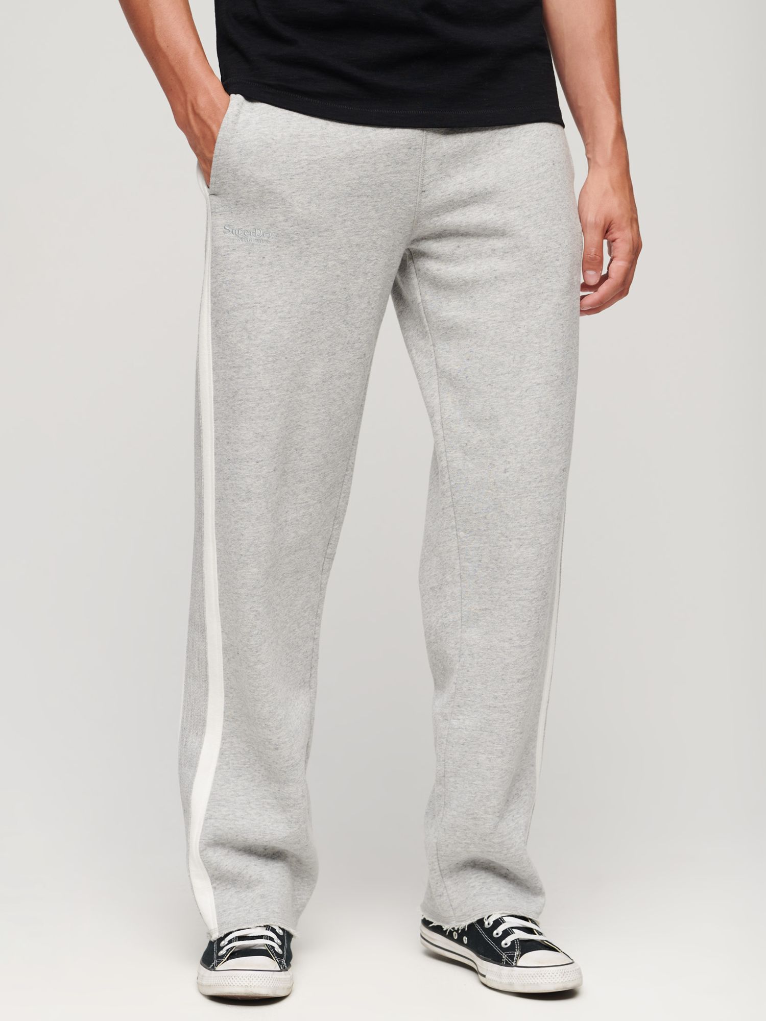 Superdry Essential Straight Joggers, Athletic Grey Marl at John Lewis ...