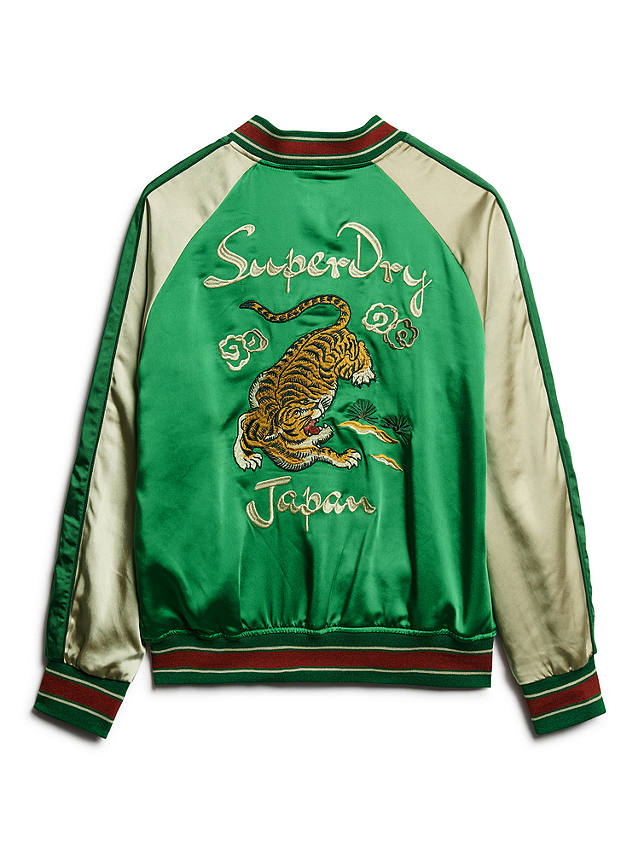 Superdry Sukajan Embroidered Bomber Jacket, Bowling Green/Multi
