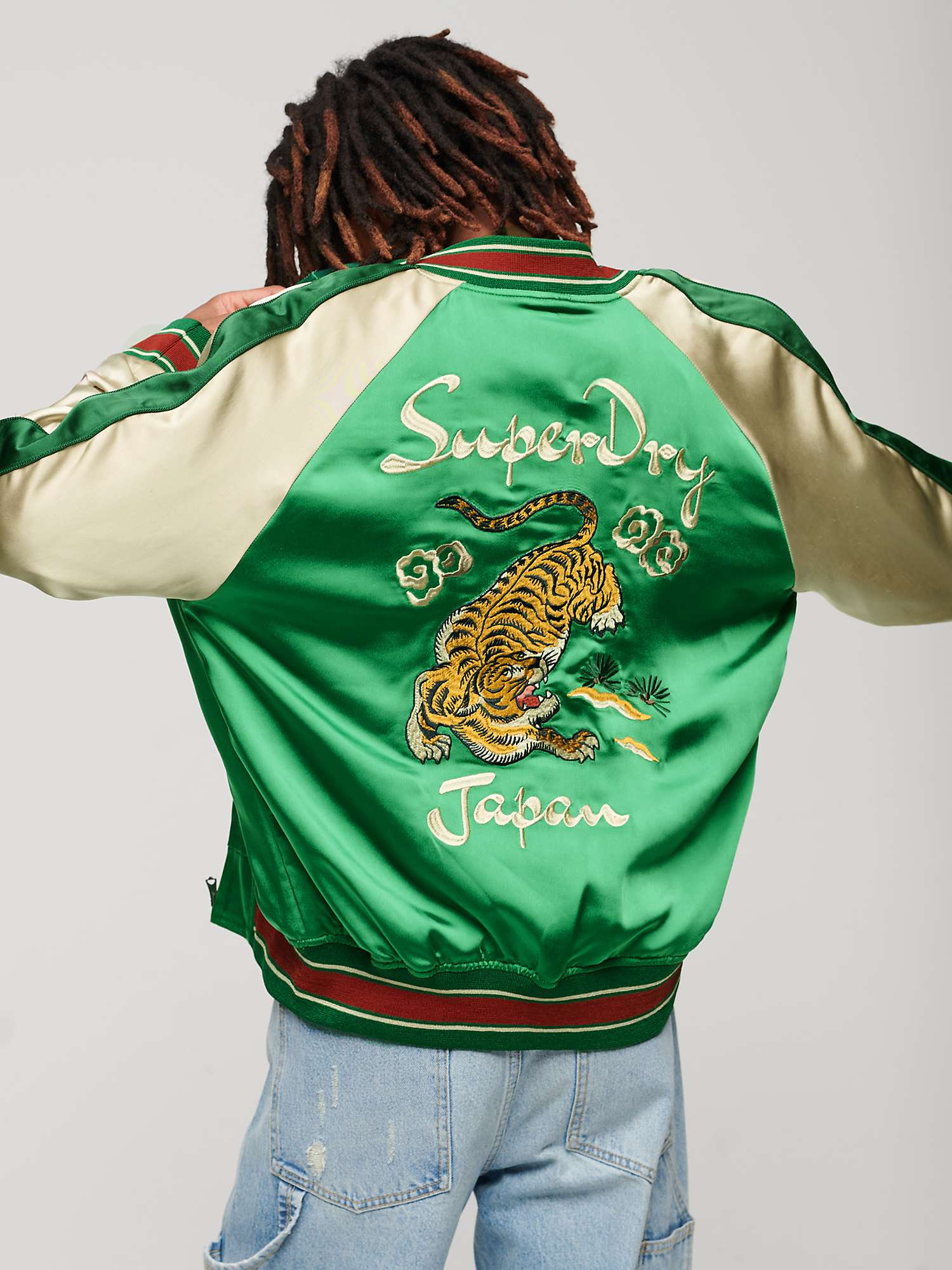 Buy Superdry Sukajan Embroidered Bomber Jacket, Bowling Green/Multi Online at johnlewis.com
