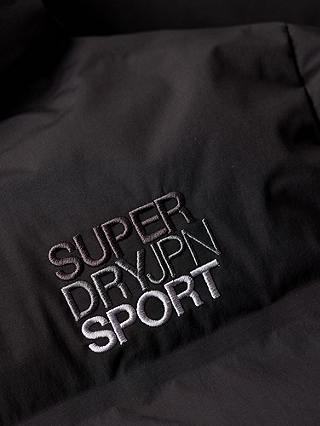 Superdry Hooded Longline Padded Jacket, Black