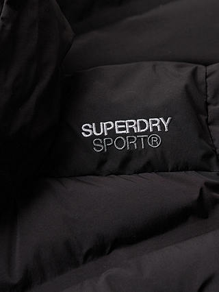 Superdry Hooded Longline Padded Jacket, Black