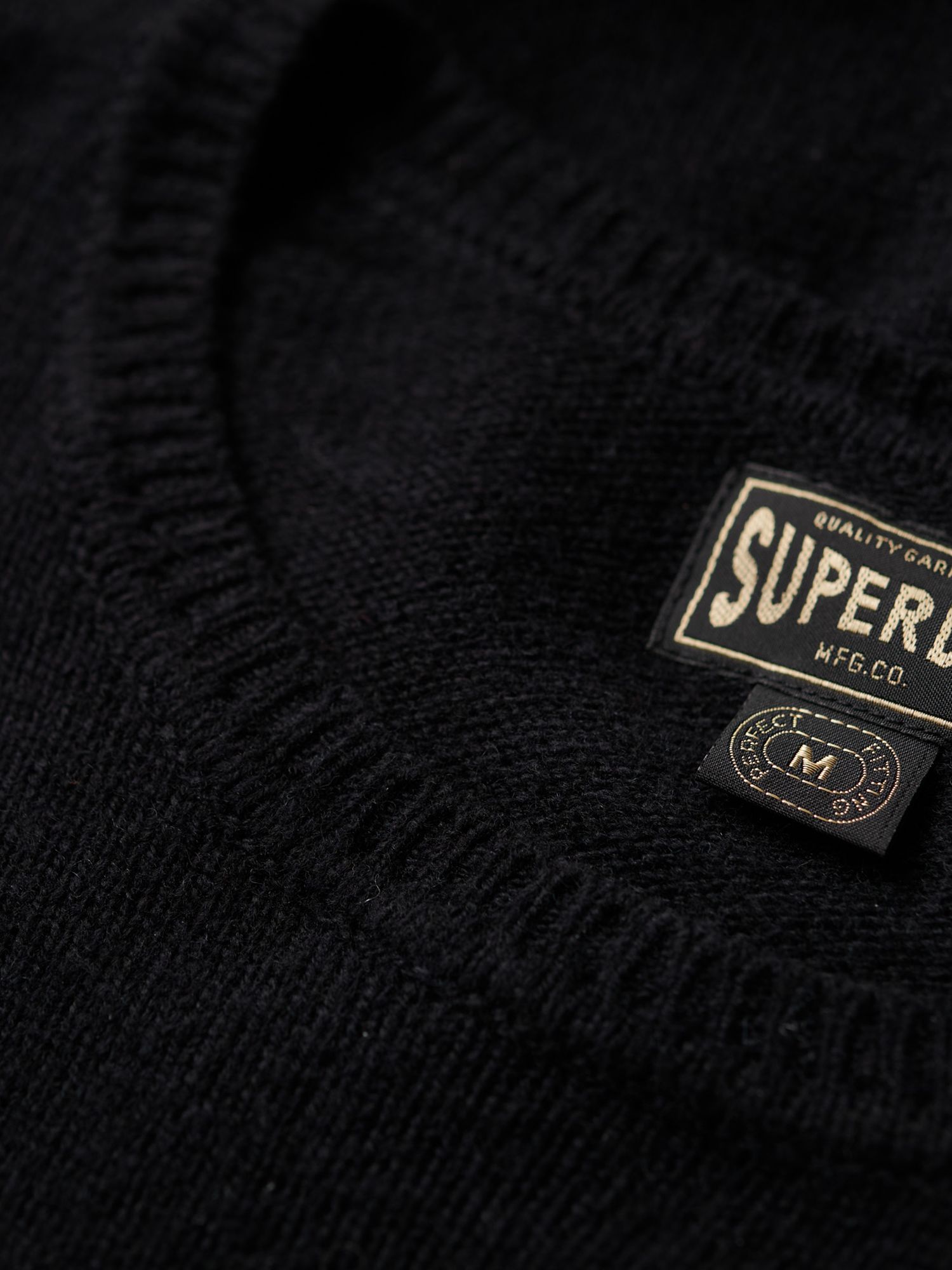 Superdry Wool Blend Essential Crew Neck Jumper, Black, S