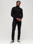 Superdry Essential Embroidered Knit Henley Jumper, Black