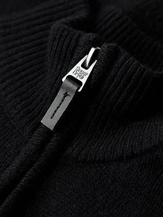 Superdry Essential Embroidered Knit Henley Jumper, Black