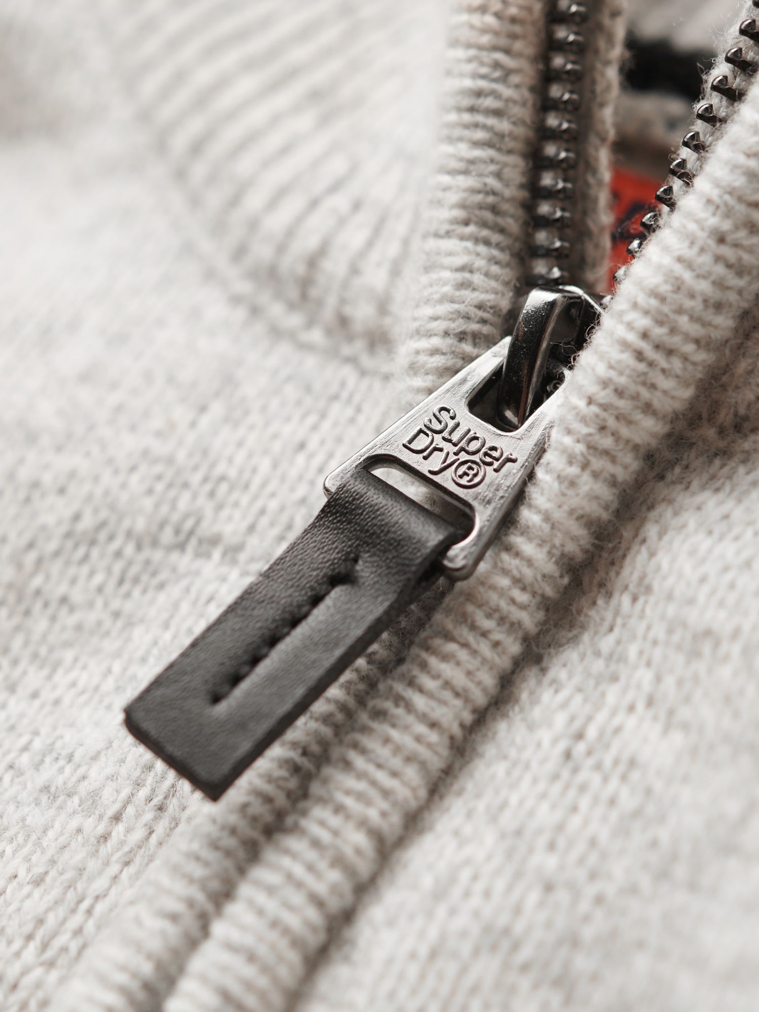 Mens - Essential Embroidered Knit Half Zip Jumper in Paprika Orange Marl
