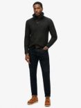 Superdry Chunky Button High Neck Jumper, Black