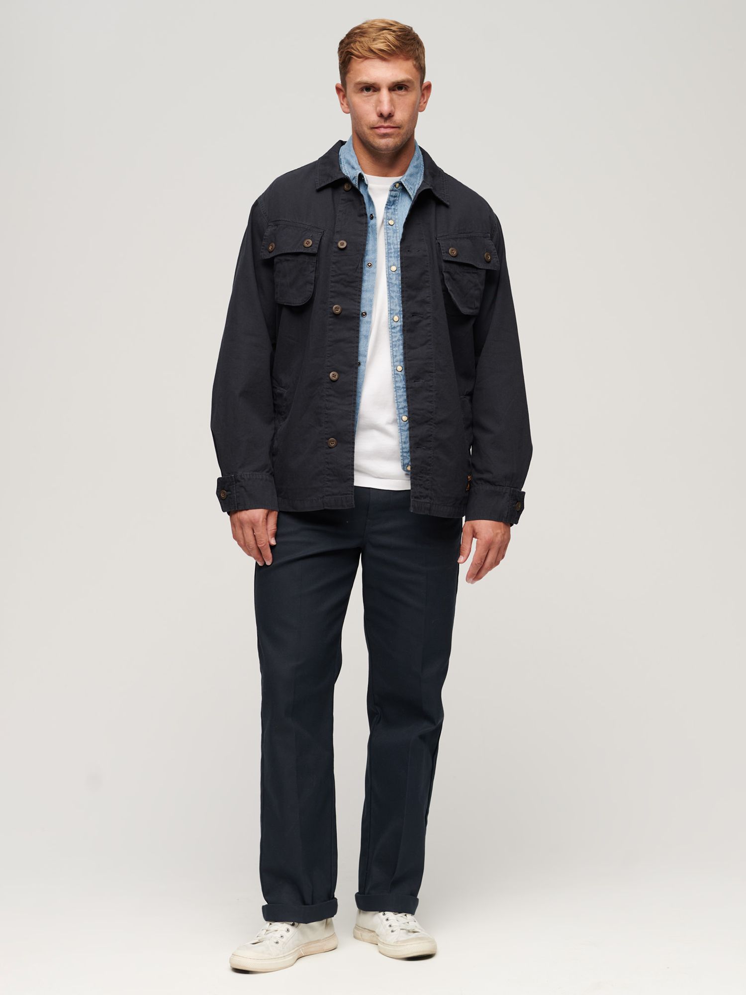 Superdry Military Overshirt Jacket, Eclipse Navy