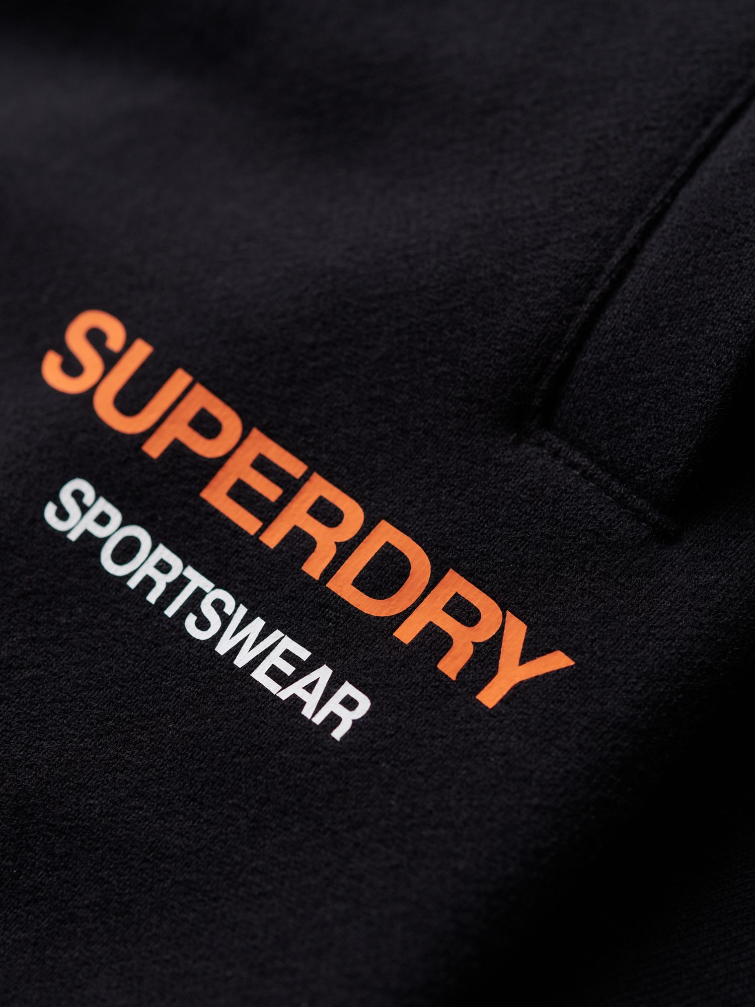 Superdry Sportswear Logo Tapered Joggers, Black at John Lewis & Partners