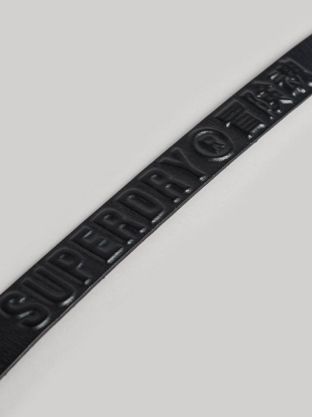 Superdry Vintage Branded Belt, Black Emboss