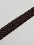 Superdry Vintage Branded Belt, Deep Brown Embossed
